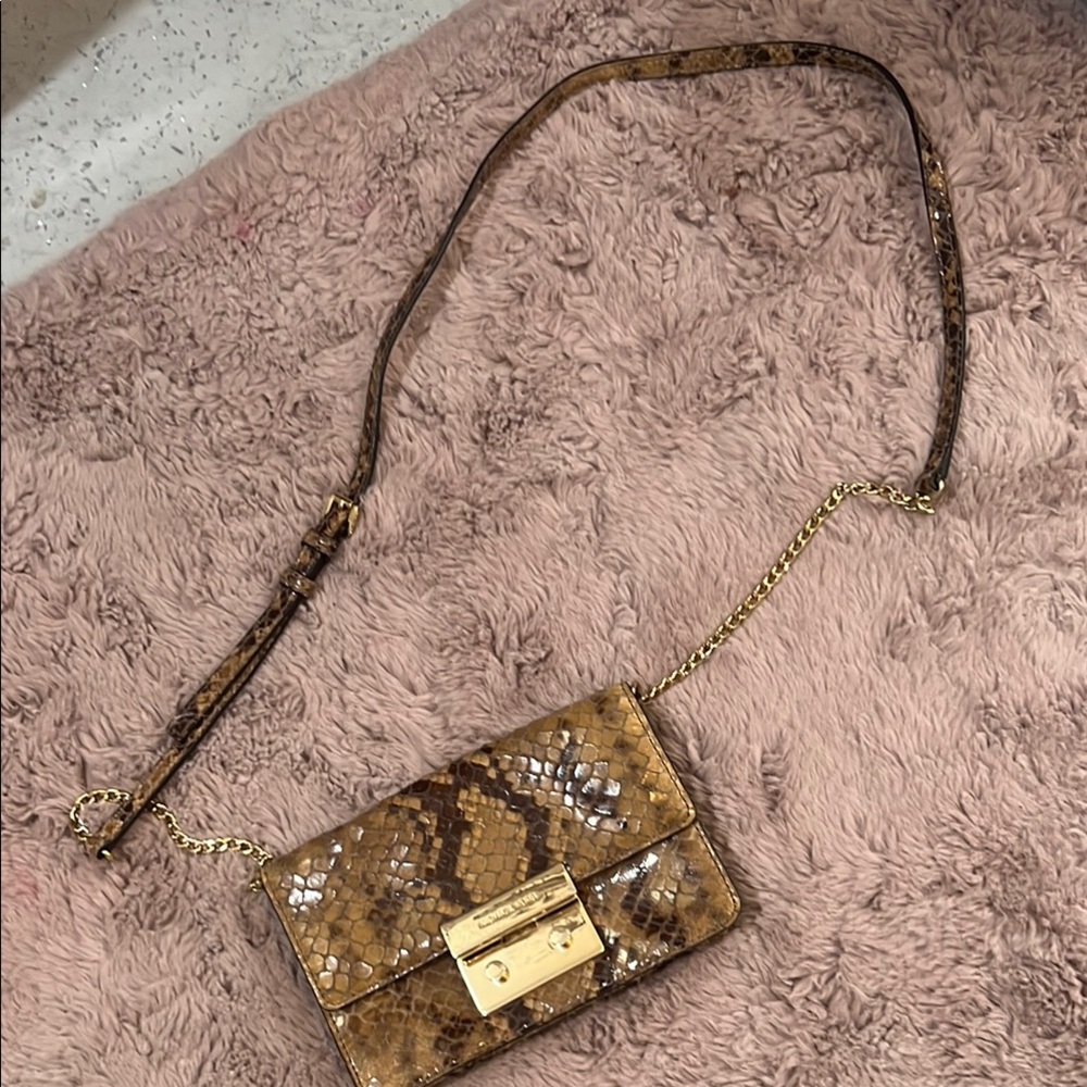 Michael Kors Brown Crossbody Bag with Gold-Tone Accents